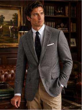 Peter Millar Blazer Men 40R VTG Wool Plaid Sport Coat Canada Made Gray Old Money